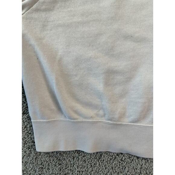 Nike Sportswear Sweatshirt Womens Small Beige Pink Newsprint Just Do It FLAW - Picture 8 of 14